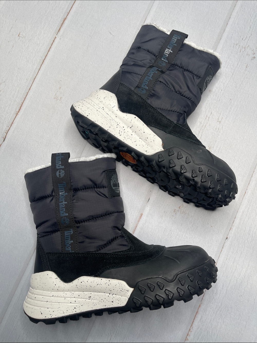 Timberland Moriah Range Pull On Boots 5.5 Women’s Black Soft Fuzzy New Comfort